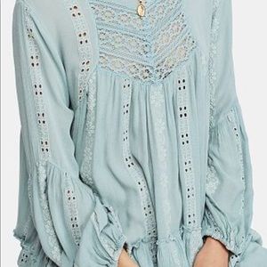 Free people kiss kiss embroidered tunic xs